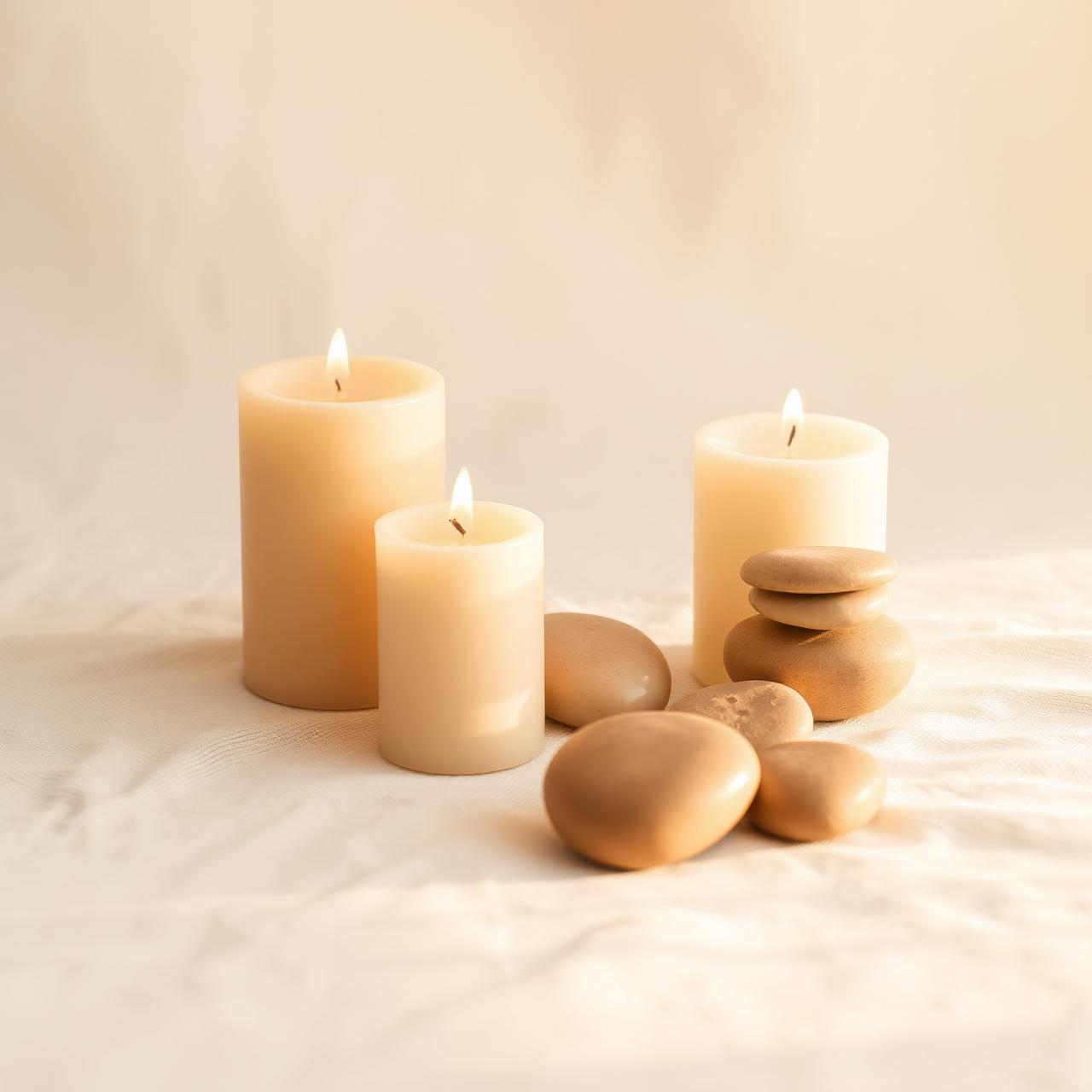 Candles and stones