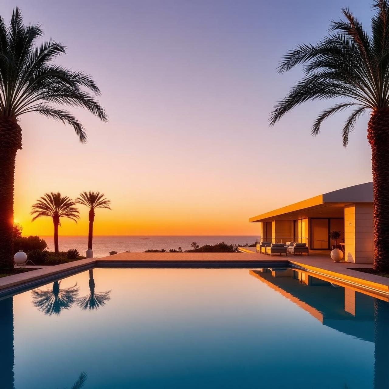 Algarve villa at sunset